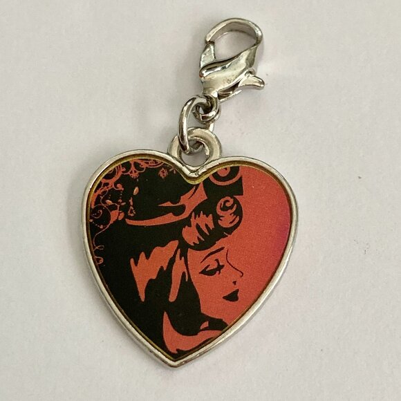 Vintage Disney Princess Aurora Sleeping Beauty Heart Clip On Charm Zipper Pull - Picture 3 of 7